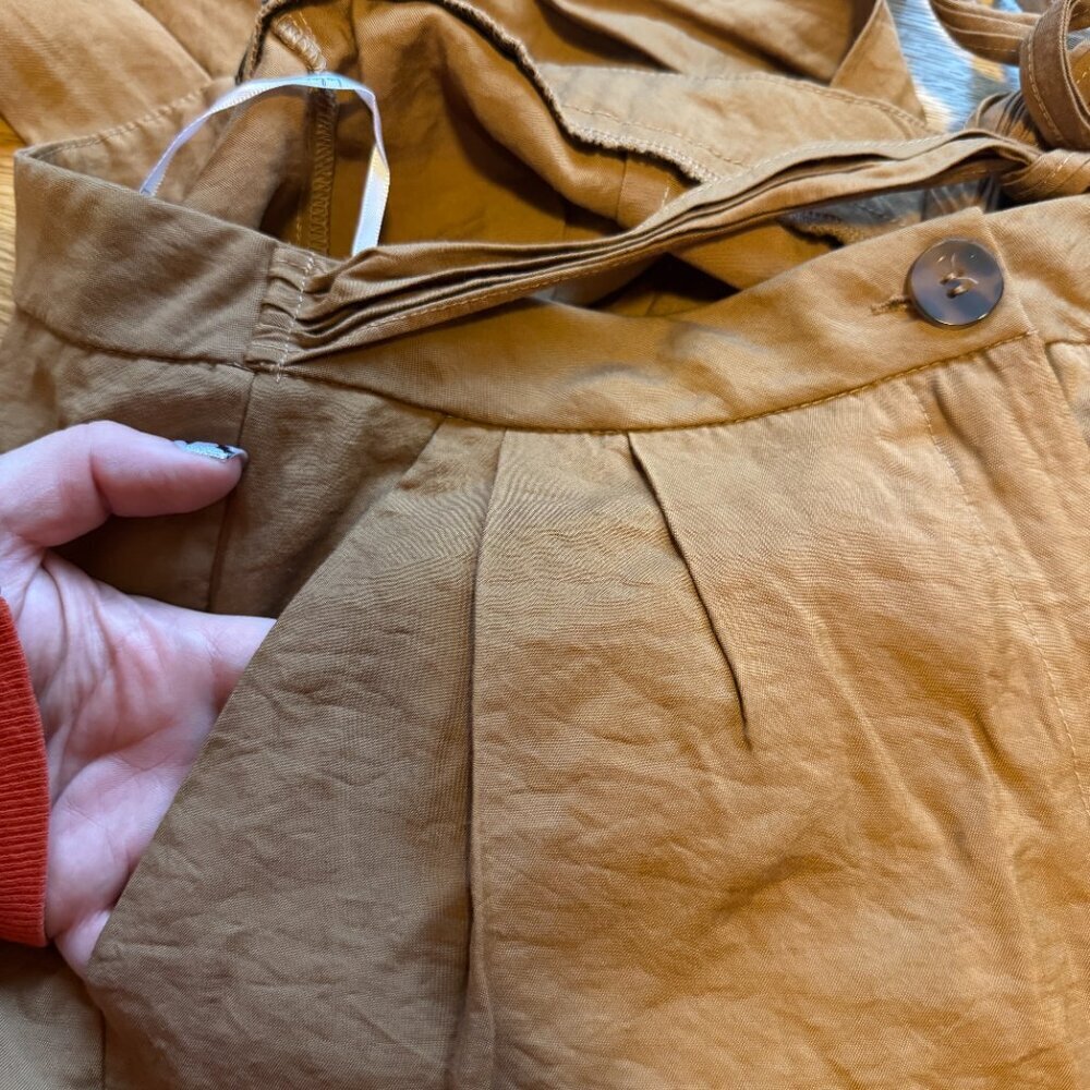 Lulus Tie Front Trouser Pants Brown Size Medium - Picture 10 of 15